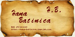 Hana Batinica vizit kartica